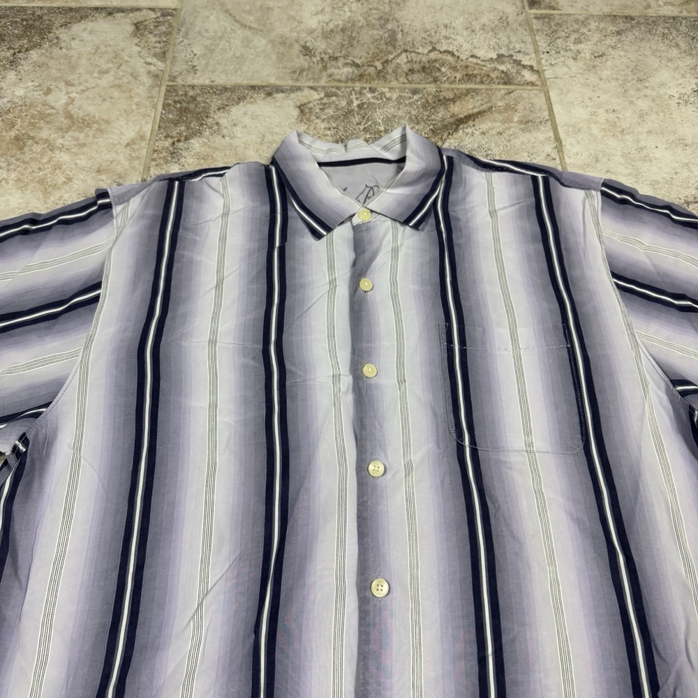 Tommy Bahama Shirt‎ Mens XL Button Up Striped Bowling Classy Beach Casual